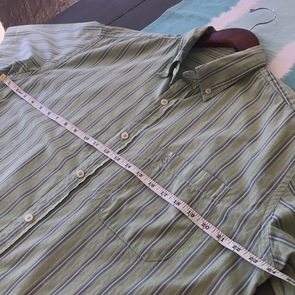 Aigle Stripe Print Short Sleeve Collared Button Down Shirt - Picture 6 of 8
